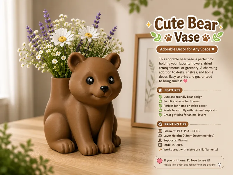 Cute Bear Vase
