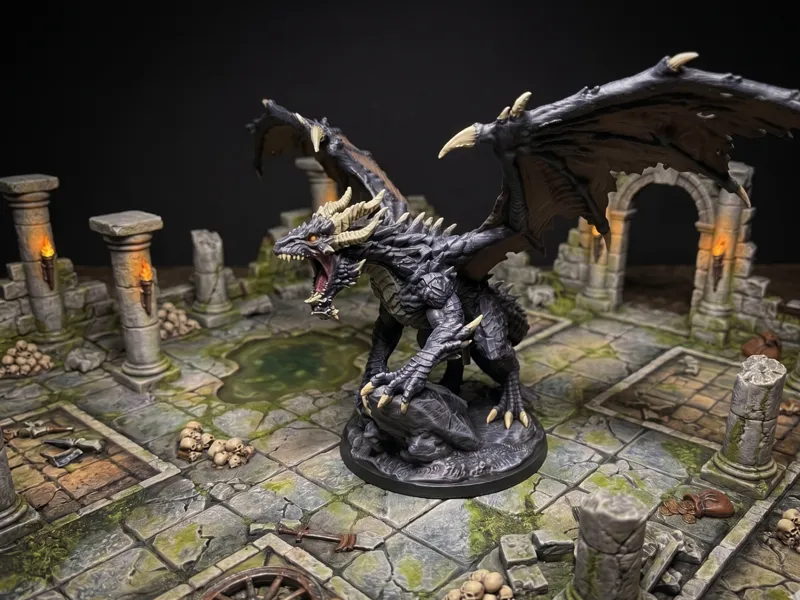 DnD Black Dragon miniature