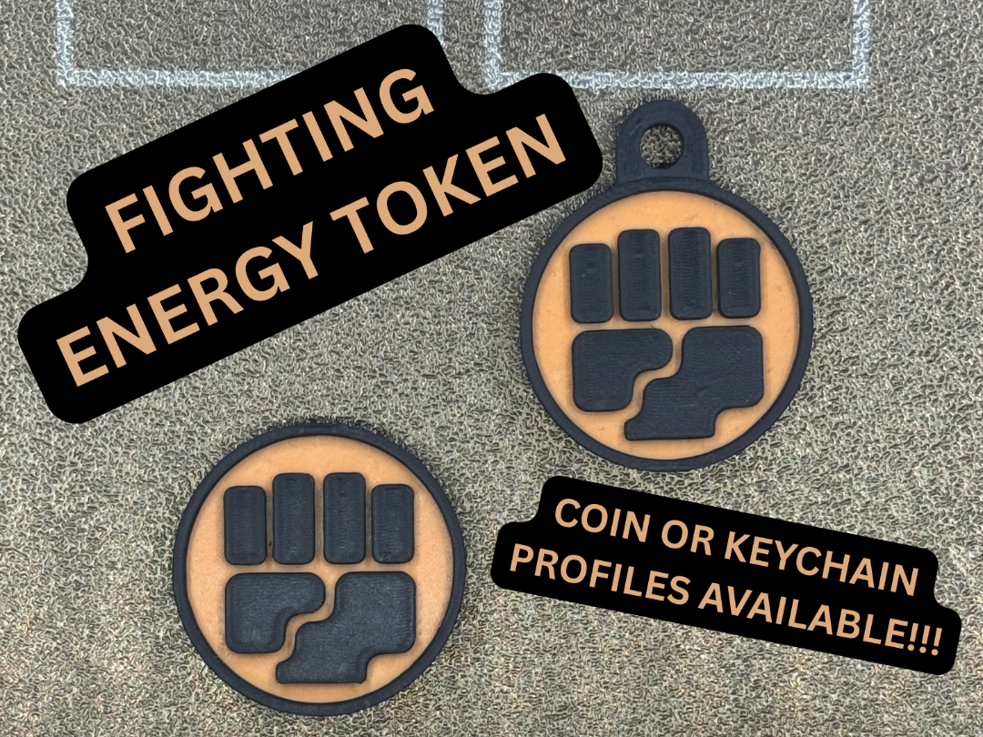 Pokemon Fighting Energy Token and Keychain