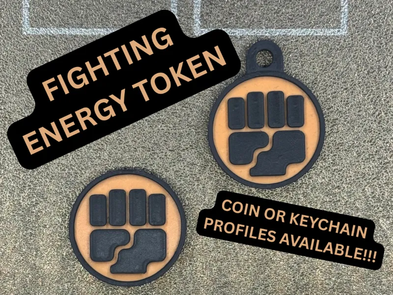 Pokemon Fighting Energy Token and Keychain