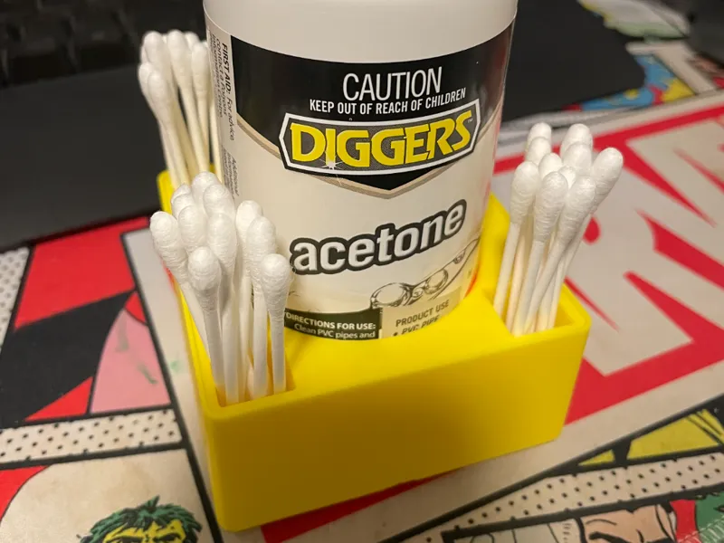 Gridfinity Acetone and cotton tip holder