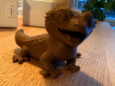 Cute smiling leopard gecko