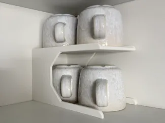Compact Coffee Mug Shelf, no supports