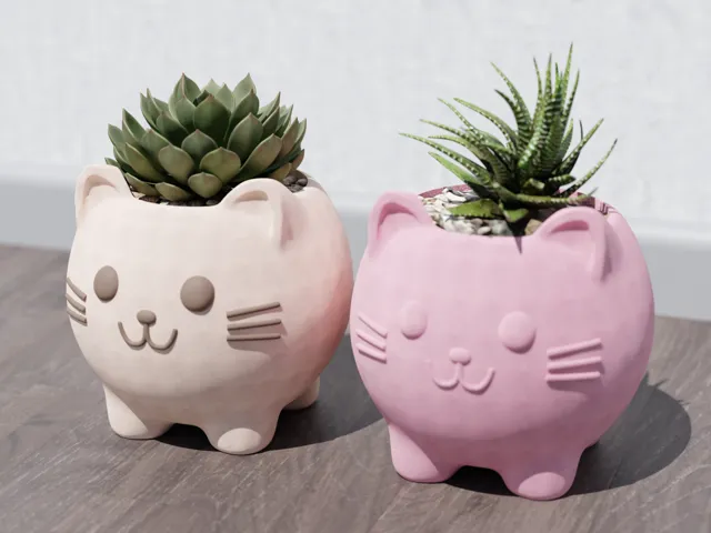 Cute Cat Planter - No AMS