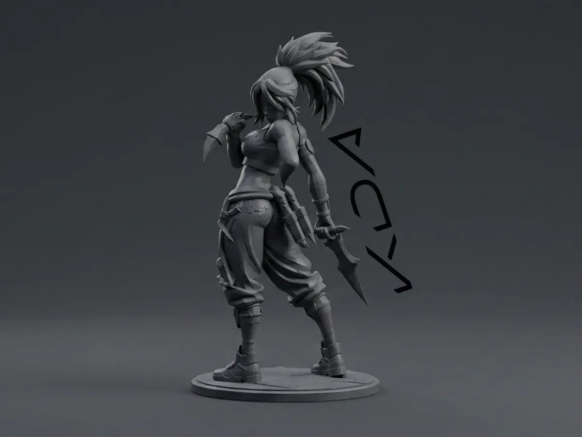 Akali Base Model Figura de Akali K/DA – Pose de Espalda - Modelo de impresión 3D ...