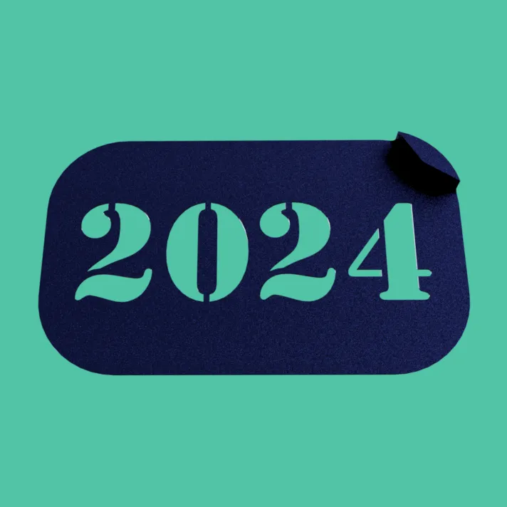 New Year's 2024 Cake Topper & Decorating Stencil