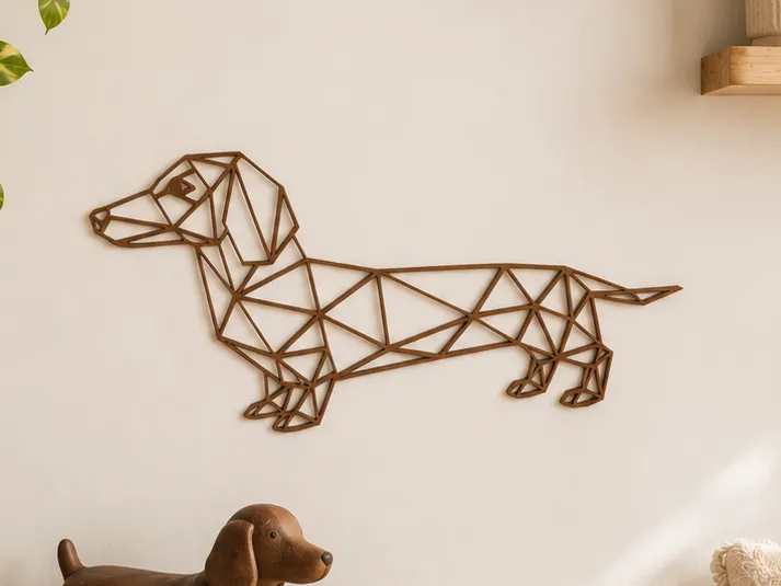 Geometric Dachshund Wall Art