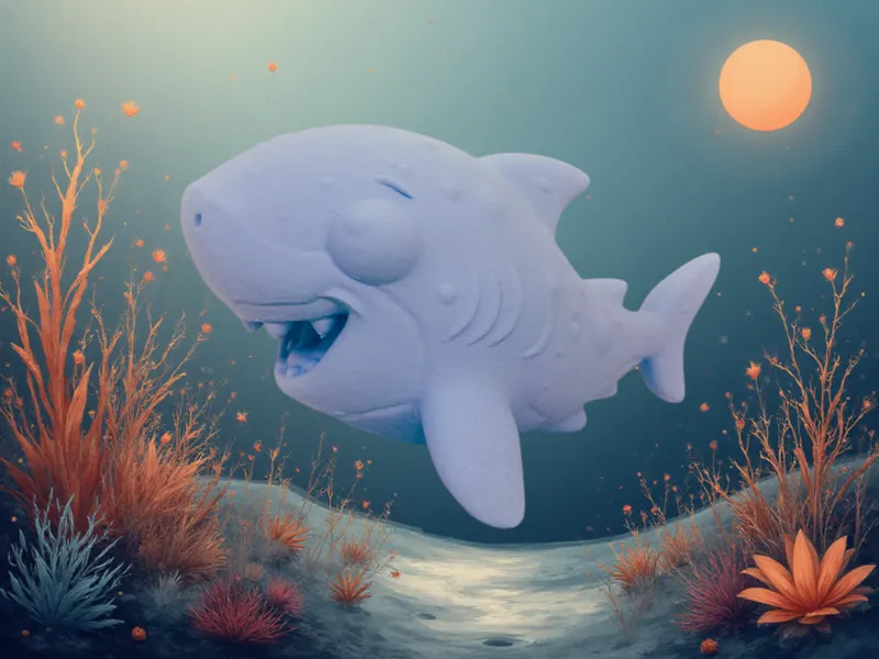Cute Happy Shark - Easy 3D Print Toy