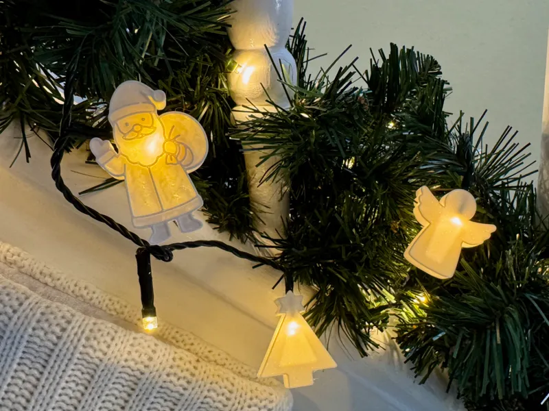 Weihnachtliche Mini Lichterkette Anhänger