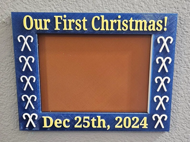 Our First Christmas! Canes, 5" x 7" photo frame