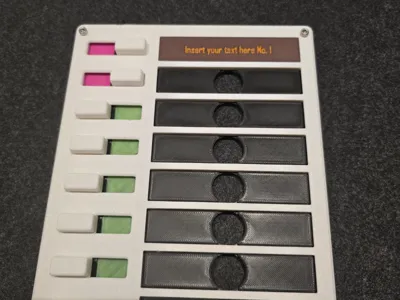 Check list with lockable sliders