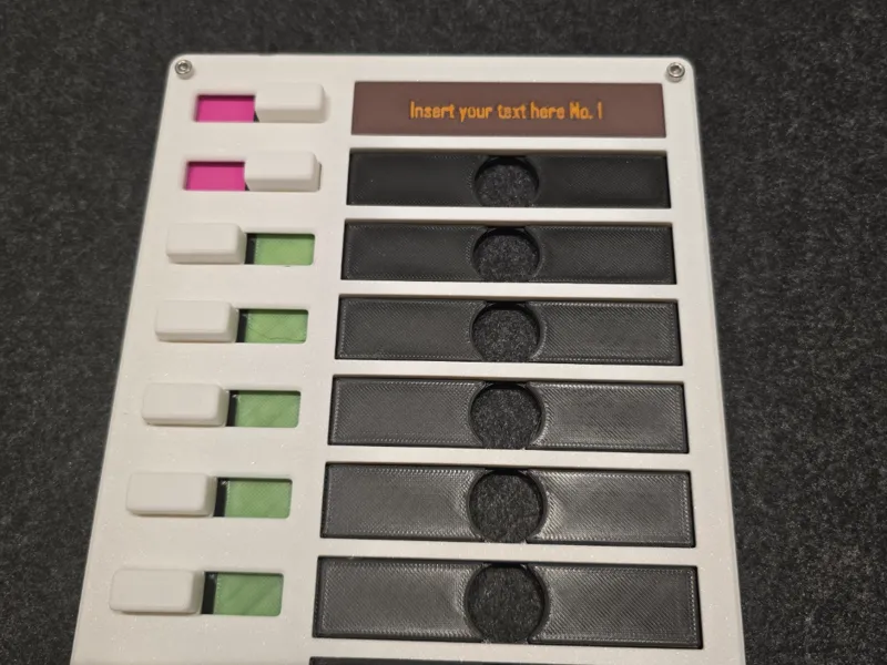 Check list with lockable sliders