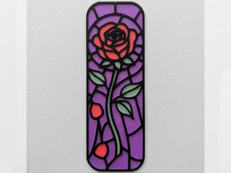 Rose Stained Glass Bookmark 