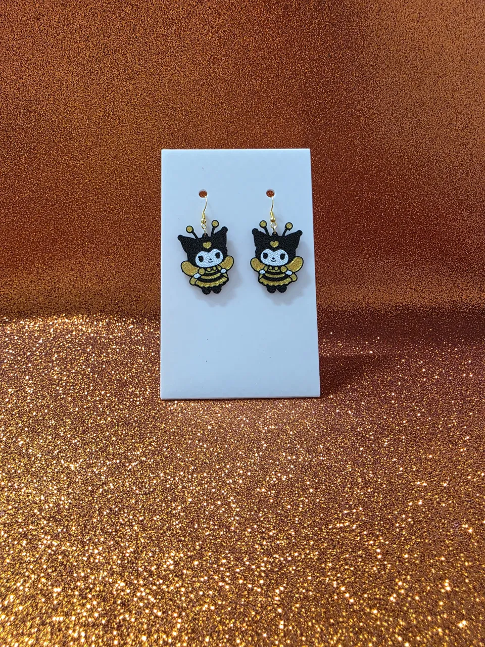 Kuromi fairy bee earrings view 2