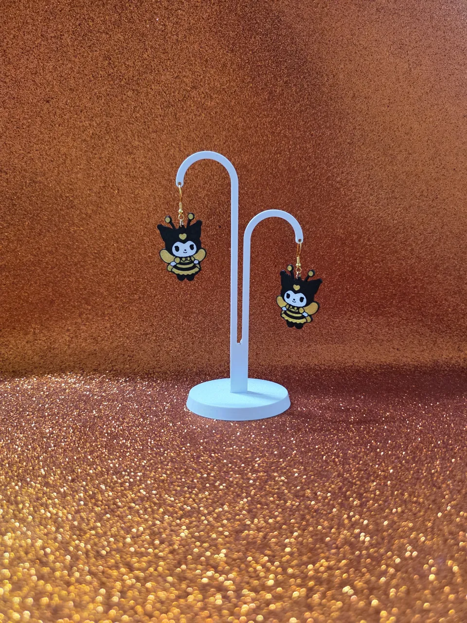 Kuromi fairy bee earrings view 3