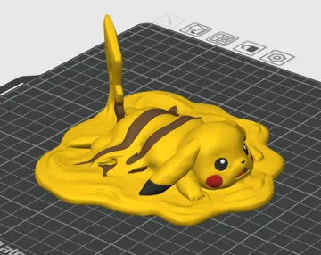 Accesorio para impresora 3D: 融化軟爛的寶可夢皮卡丘桌面擺飾/杯蓋 Pokemon Pikachu — vista de referencia 3