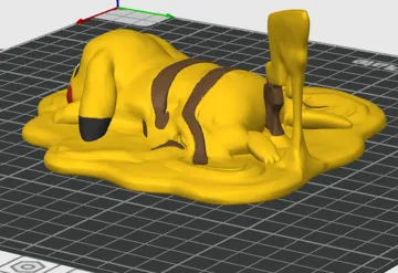 Accesorio para impresora 3D: 融化軟爛的寶可夢皮卡丘桌面擺飾/杯蓋 Pokemon Pikachu — vista de referencia 5