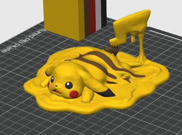 Accesorio para impresora 3D: 融化軟爛的寶可夢皮卡丘桌面擺飾/杯蓋 Pokemon Pikachu — vista de referencia 4