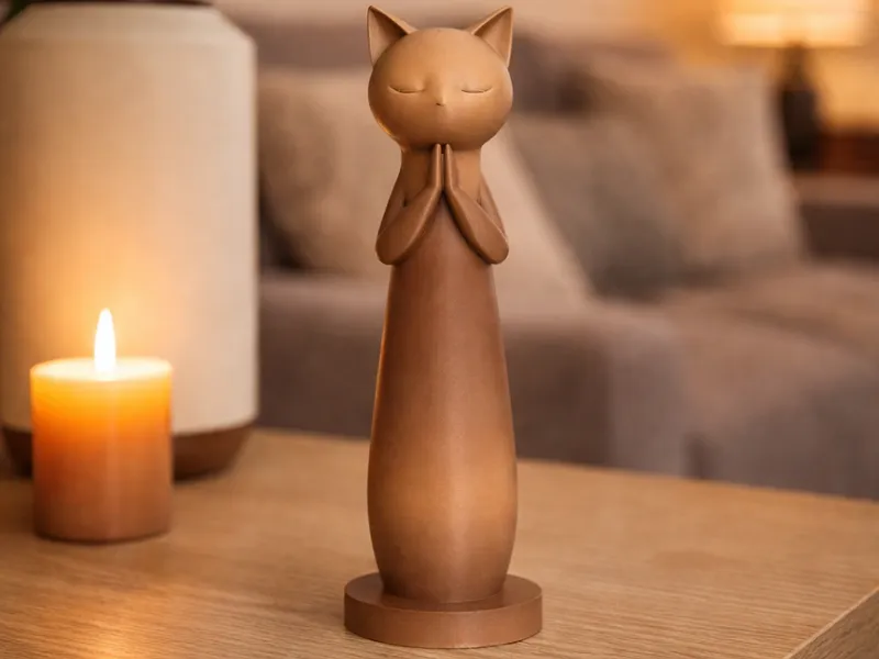 Zen Cat – Minimalist Calm Sculpture