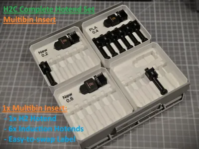 H2C Complete Hotend Set - Multibin Insert 2x2x0.75
