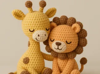 Giraffe and Lion