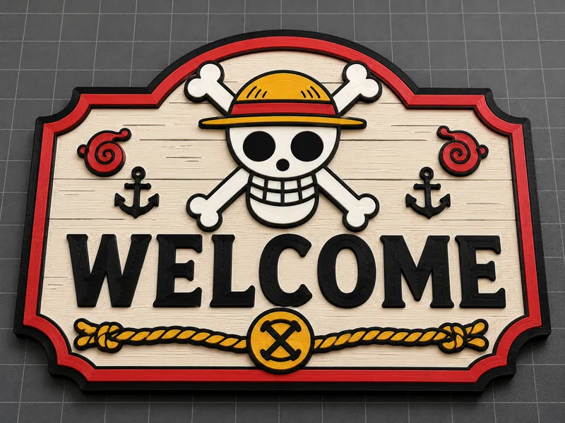One piece welcome sign