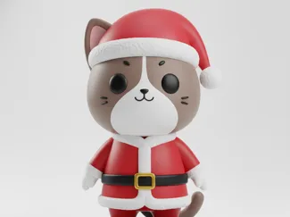Chibi Gatto Natalizio – Decorazione 3D Festiva