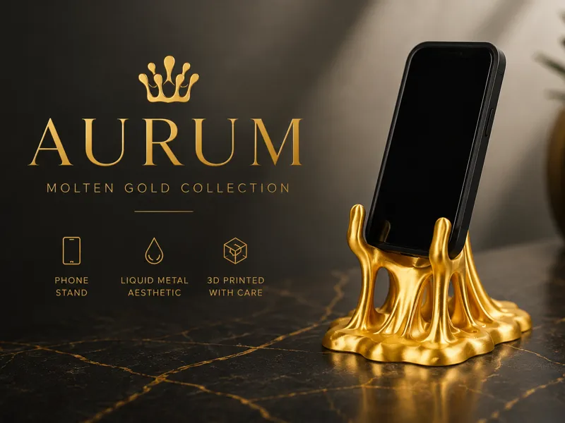 Molten Gold Phone Stand - Aurum Series