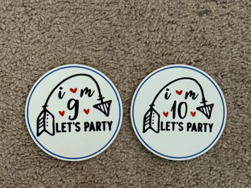 BIRTHDAY COASTERS 9 AND 10 LET'S PARTY
