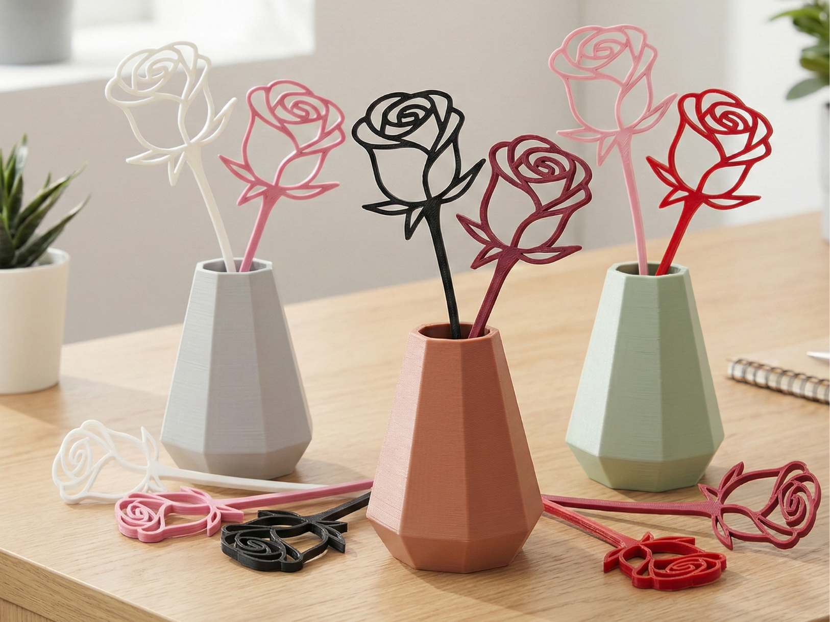 Minimalist Roses - Floral Vase Decor