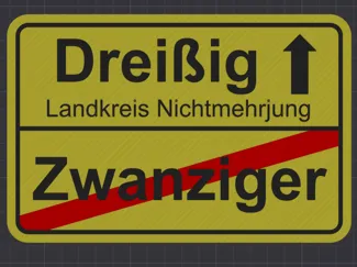 Geburtstagsgeschenk Dreißig Ortsschild