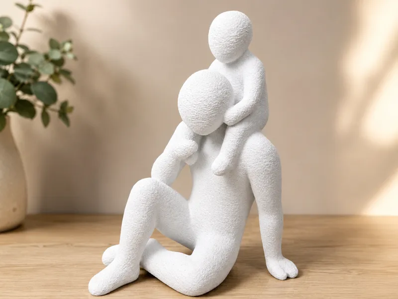 Minimalist Father & Child Sculpture