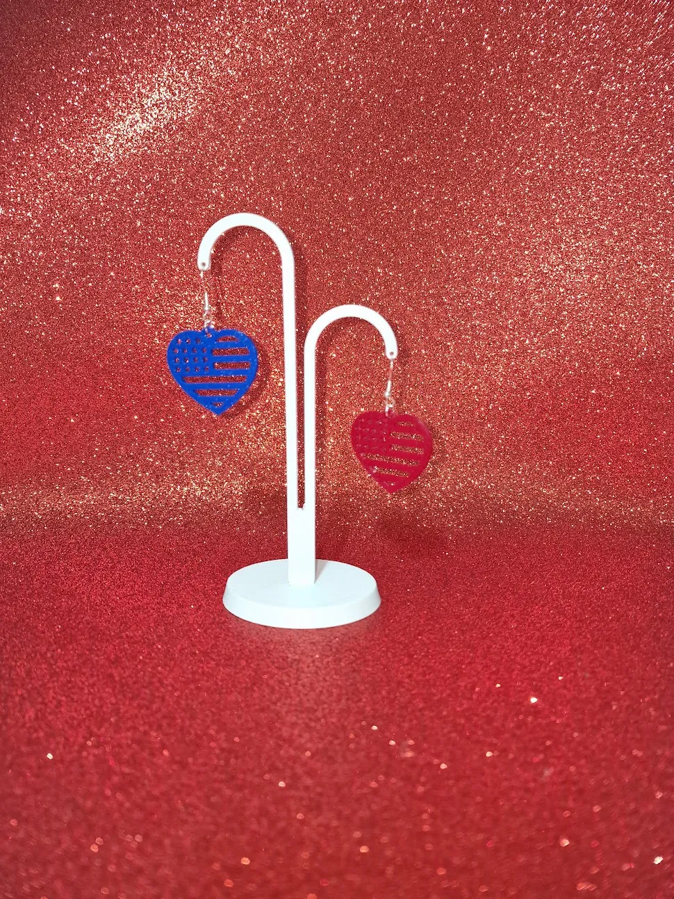 Independence day heart earrings view 3