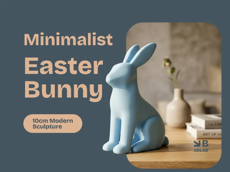 Minimalist Easter Bunny - 10cm Modern Sculpture