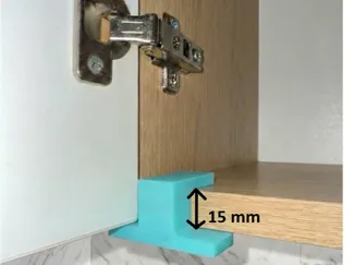 Cabinet door mounting helper tool jig flush mount 