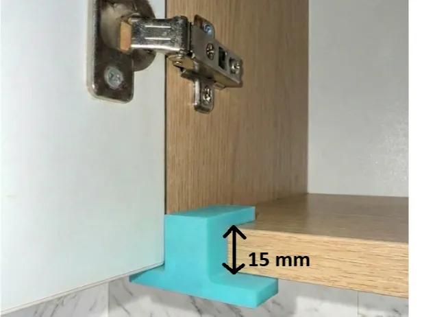 Cabinet door mounting helper tool jig flush mount 