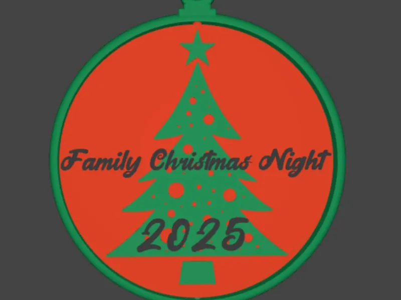 Family Christmas Night 2025 Ornament