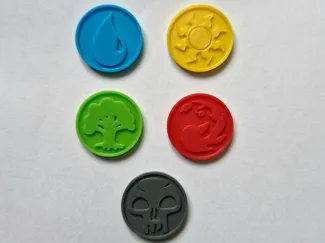 Set of mana markers for Magic The Gathiering (MTG)