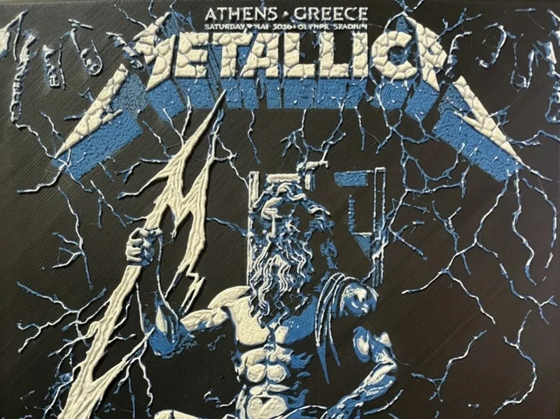 Metallica Athens 2026 - Zeus 3D Canvas HueForge