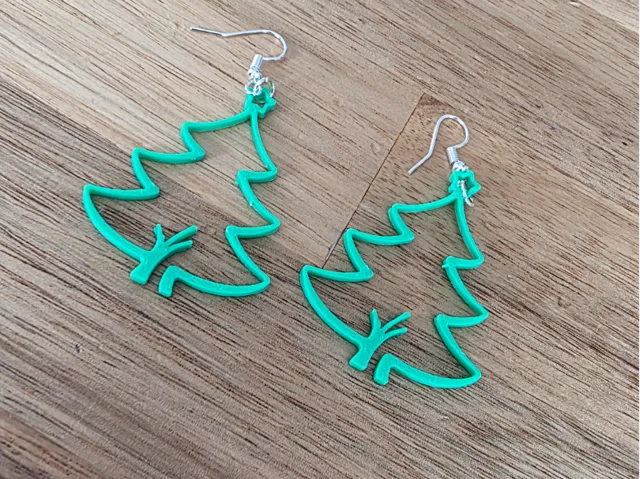 Christmas tree outline earrings