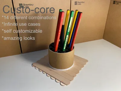 Cardboard spool core: container, pen holder, lamp