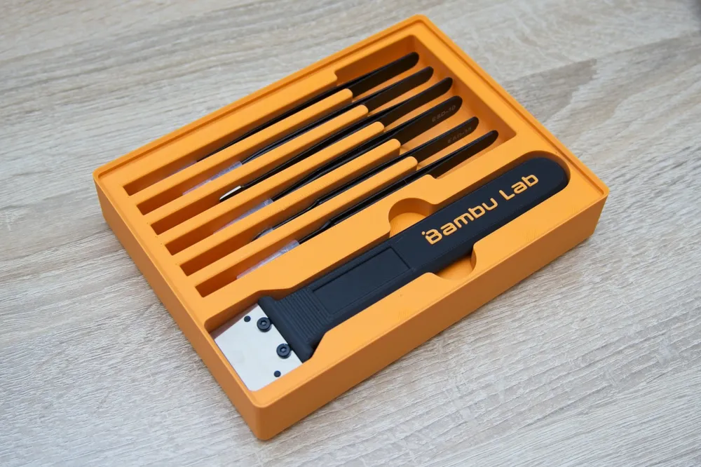 Gridfinity bin for Bambu scraper and tweezers - Free 3D Print Model ...