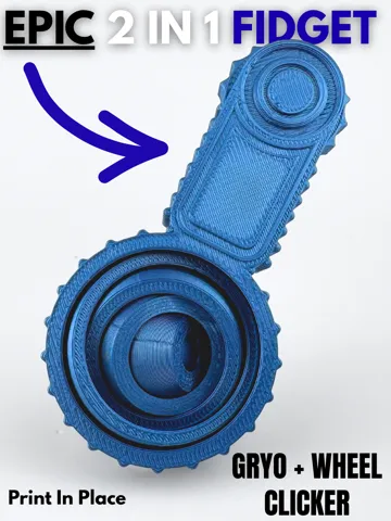 Objeto manipulable: Gyro + Wheel Clicker (Fidget) — vista de referencia 2