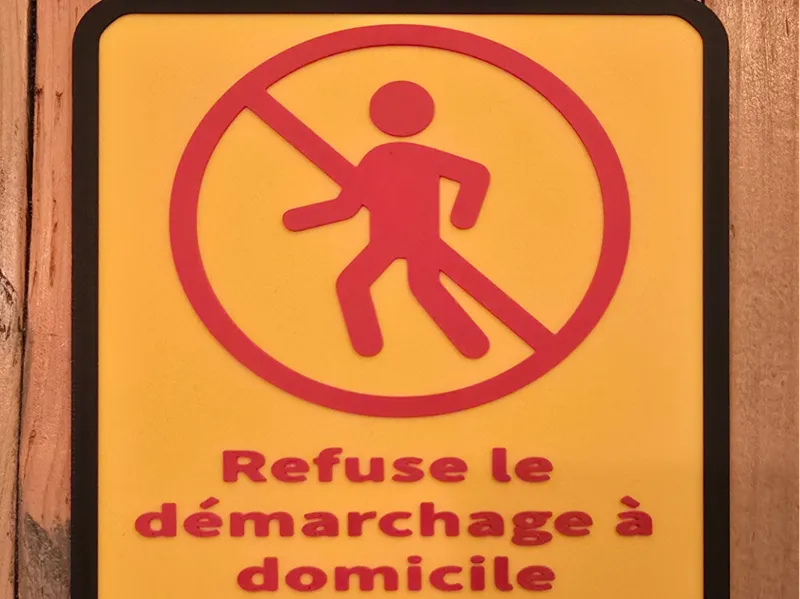 Panneau Stop Démarchage.