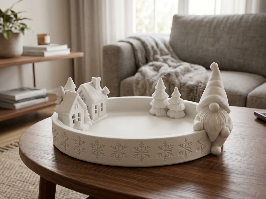 Holiday decorative Christmas catchall tray - 1