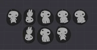 Kodama Princess Mononoke Earings