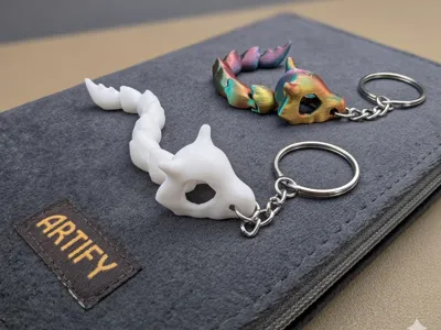 articulated cubone keychain 
