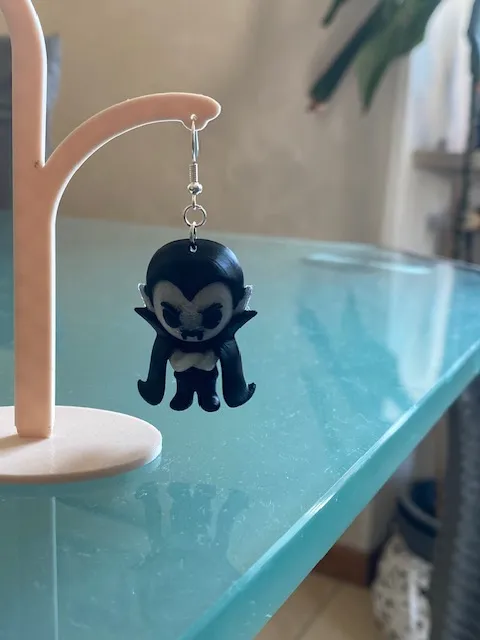 Cute Vampire Earrings - Easy 2 Color Print view 3