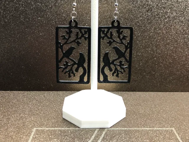 Birds on a branch earrings