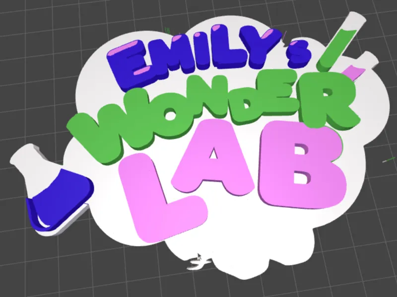 Emily's Wonder Lab logo keychain/button/badge